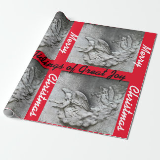 Papel De Presente Bom Tidings Excelente Joy Feliz Natal Angel Paper