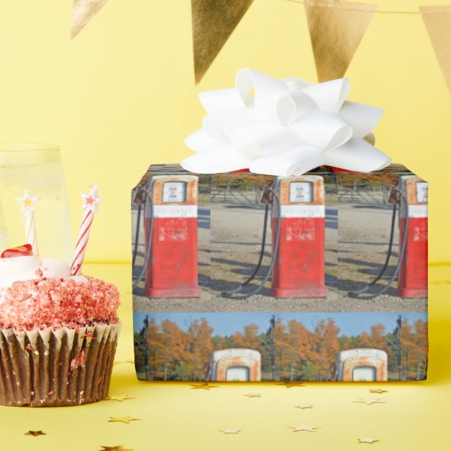 Papel De Presente Bomba de Gasolina Retro Rusty (Festa de aniversário)