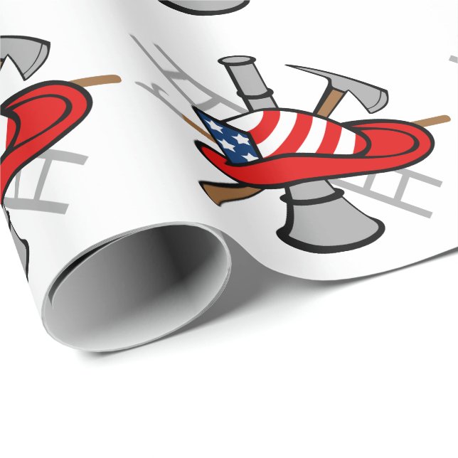 Papel De Presente Bombeiro Americano (Ponta do rolo)