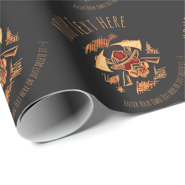 Papel De Presente Bombeiro Bombeiro Bombeiro Modelo (Ponta do rolo)
