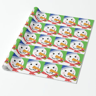 Papel De Presente Bomem de Neve Alegre