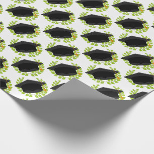Papel De Presente Boné de formatura com Folhagem