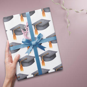 Papel De Presente Boné de formatura preto com  do Ouro