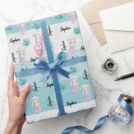 Papel De Presente Boneca Coca-Coloração Aquosa Monogramada, pintada 