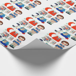 Papel De Presente Boneca de Papel de Arte Vintage. Bonita boneca de