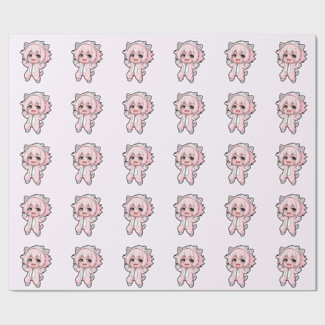 Papel De Presente Boneca Fofa “Em Criação” Design – Futuro Sonho Gi (Aberto)