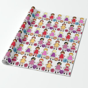 Papel De Presente Bonecas