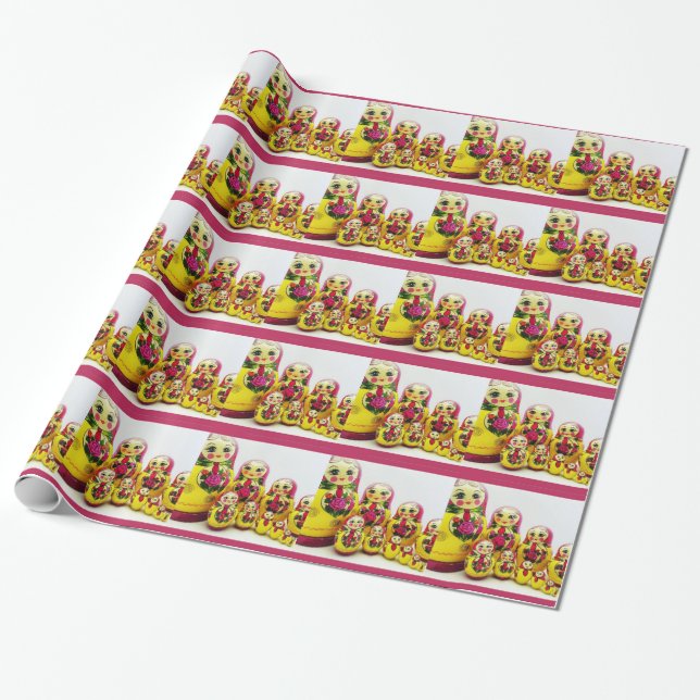 Papel De Presente Bonecas de Matryoshka (Desenrolado)