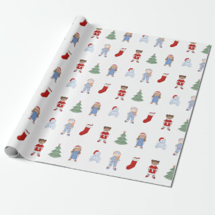 Papel De Presente Bonecas de Natal Brinquedos de Sonho