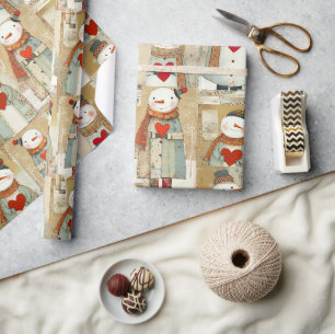 Papel De Presente Boneco de Neve Caprichoso Terra Amor