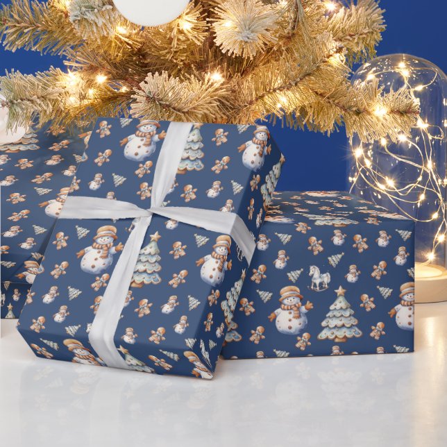 Papel De Presente Boneco de Neve Clássico de Natal (Feriados)