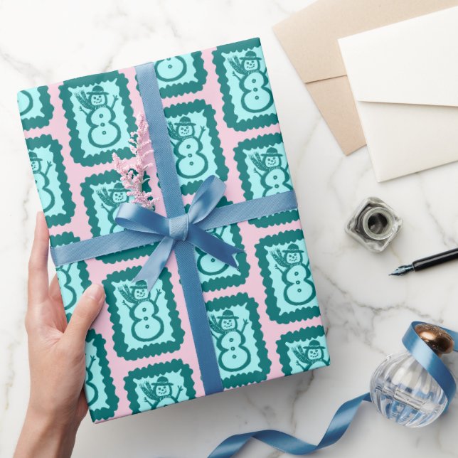 Papel De Presente Boneco de Neve de Natal Caprichoso Fofo e Brilhant (Presentear)