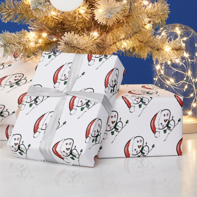 Papel De Presente Boneco de Neve do Papai Noel Fofo (Feriados)