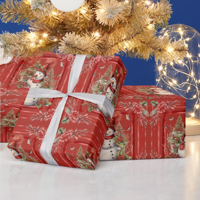 Papel De Presente Boneco de Neve Elegante Presente de Natal  (Feriados)