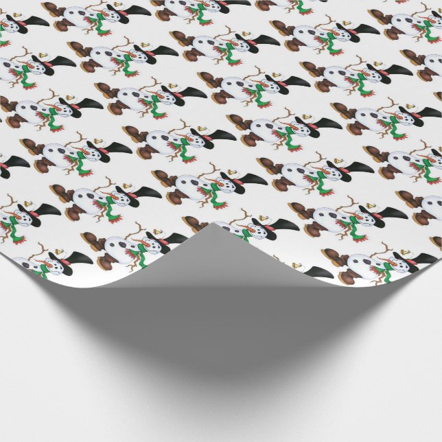 Papel De Presente Boneco de Neve Fofo (Ponta)