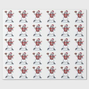 Papel De Presente Boneco de Neve Jogador de Futebol Natal 2026 Feria