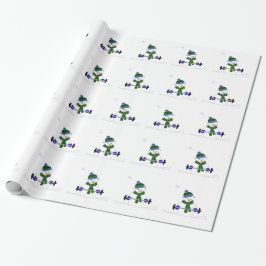 Papel De Presente Boneco de Neve Levantando Pesos