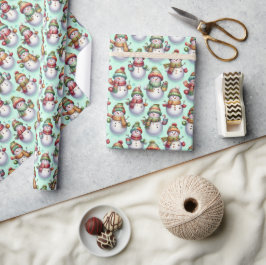 Papel De Presente Bonecos de Neve Bobos
