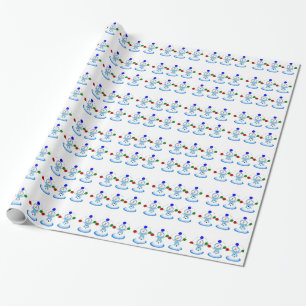 Papel De Presente Bonecos de Neve Fazendo Malabarismo