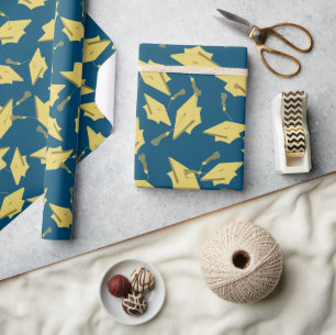 Papel De Presente Bonés de formatura Dourados no Festa de Diversão A