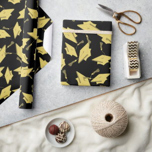 Papel De Presente Bonés de formatura Dourados no Festa do Diversão N