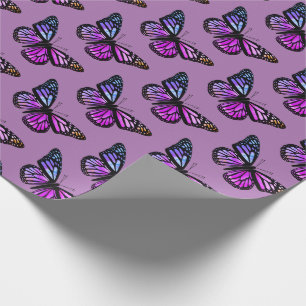 Papel De Presente Bonita Borboleta De Água Púrpura