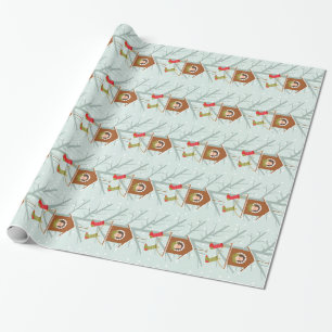Papel De Presente Bonita Casa de Pão de Gengibre de Natal