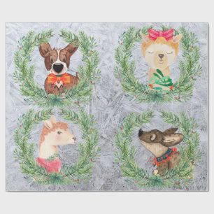 Papel De Presente Bonita, Divertida Lama e Mortes de Natal De Cachor