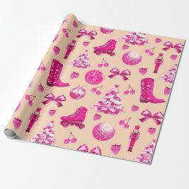 Papel De Presente Bonita Garota Preppy Pink Natal