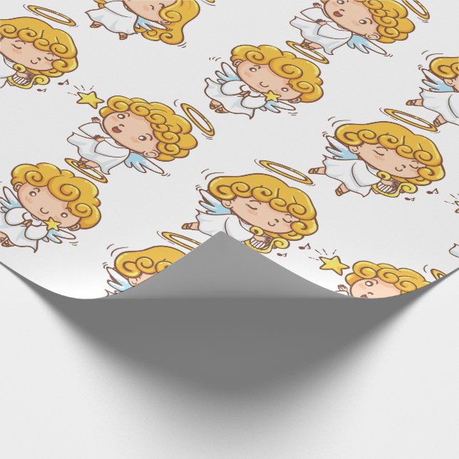 Papel De Presente Bonita Mão desenhada Anjo design (Ponta)