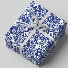 Papel De Presente Bonita miniatura Schnauzer em jardim de flores