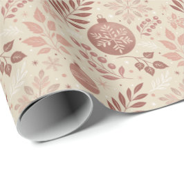 Papel De Presente Bonita Rapariga Retro Rosa Natal Rosa