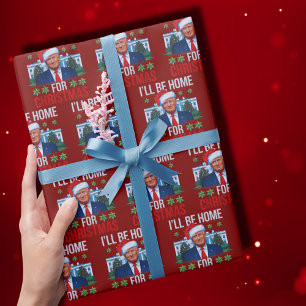 Papel De Presente Bonita Trump Eu estarei em casa para o Natal