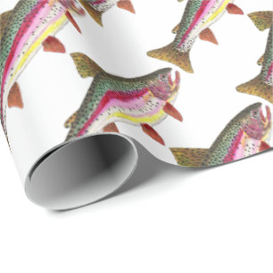 Papel De Presente Bonita Truta Arco-Íris para Pescar Homens e Mulher