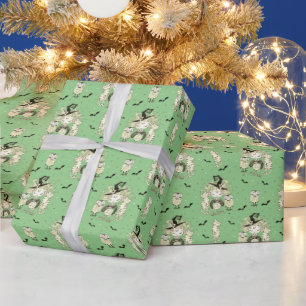 Papel De Presente Bonitas bruxas com gatos e corujas