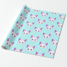 Bonito anime Cat. Presente papel de empacotamento