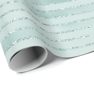 Papel De Presente Bonito Aqua Mint Glitzy Glitzy Glitter Strips