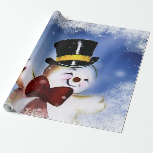 Papel De Presente Bonito boneco de neve