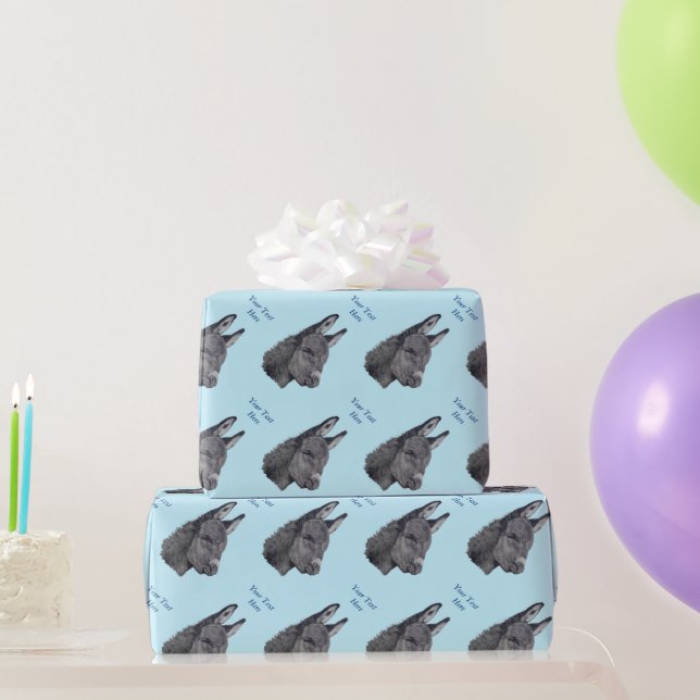 Papel De Presente Bonito burro original da vida como desenho de arte (Presentes para festas)