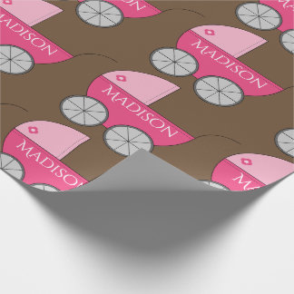 Papel De Presente Bonito Carruagem de Bebê Personalizada Rosa