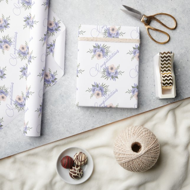 Papel De Presente Bonito Casamento Floral (Artesanato)