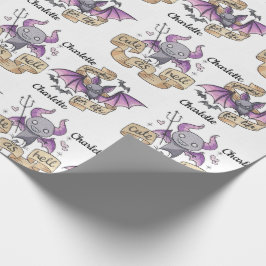 Papel De Presente Bonito Como Inferno Halloween Adicionar Nome Anive