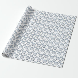 Papel De Presente Bonito Conchas Azuis!