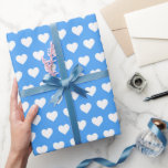 Papel De Presente Bonito Coração Branco Padrão Azul Manganês<br><div class="desc">O papel de embrulho gráfico, festivo, moderno e simples apresenta um bonito padrão de corações brancos sobre um fundo azul na moda manganês-manganês. Enrole seus presentes com amor, perfeito para Dia de os namorados, Natal, casamento, aniversários ou chá de fraldas! Desenvolvido exclusivamente para você pelo Happy Dolphin Studio. Se precisar...</div>