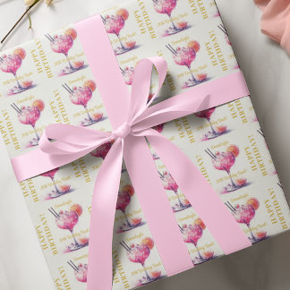 Papel De Presente Bonito costume no coquetel cor-de-rosa Parabéns Ba