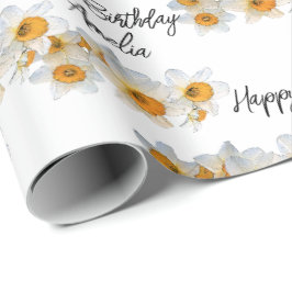 Papel De Presente Bonito Daffodil Personalizado