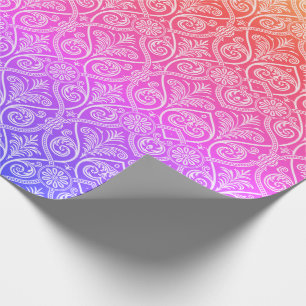 Papel De Presente Bonito Damask Rainbow Pattern Modern