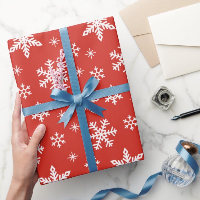 Papel De Presente Bonito e bonito padrão de flocos de neve de Natal (Presentear)