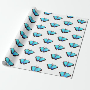 Papel De Presente Bonito embreagem de presente azul-borboleta brilha