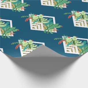 Papel De Presente Bonito Êxito Geométrico Plantador